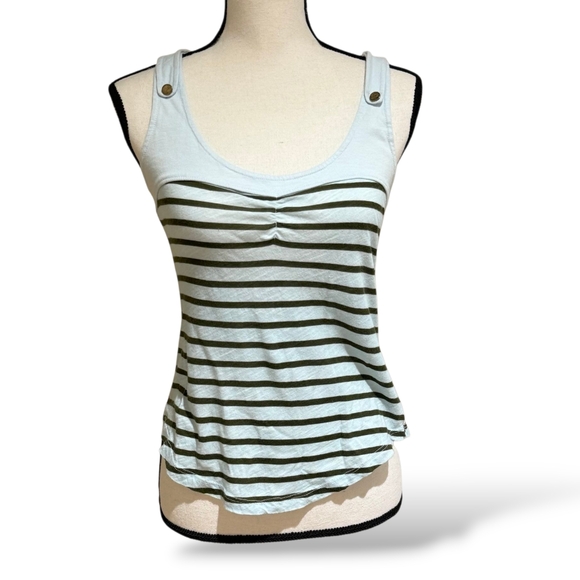 Anthro Nautical Striped Tank Top Pilcro and the Letterpress Racerback Light Blu - Picture 1 of 12